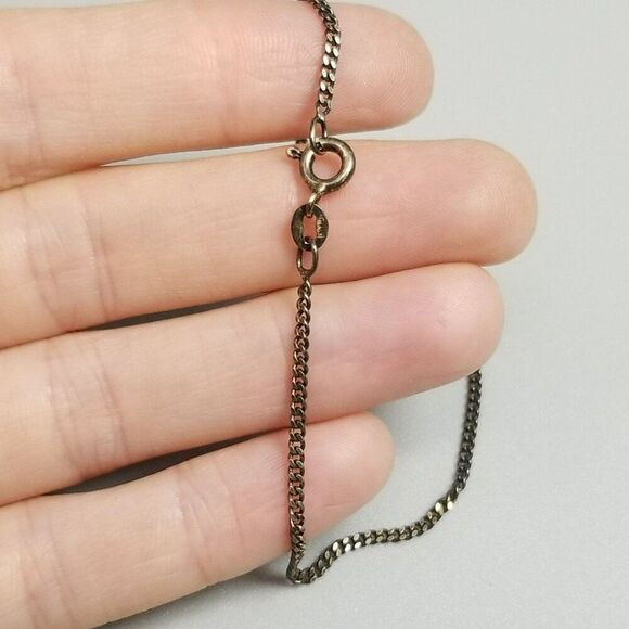 Vintage Sterling Silver 7 Inch Chain Bracelet, 925 Milor, Tarnished Estate - Picture 7 of 8
